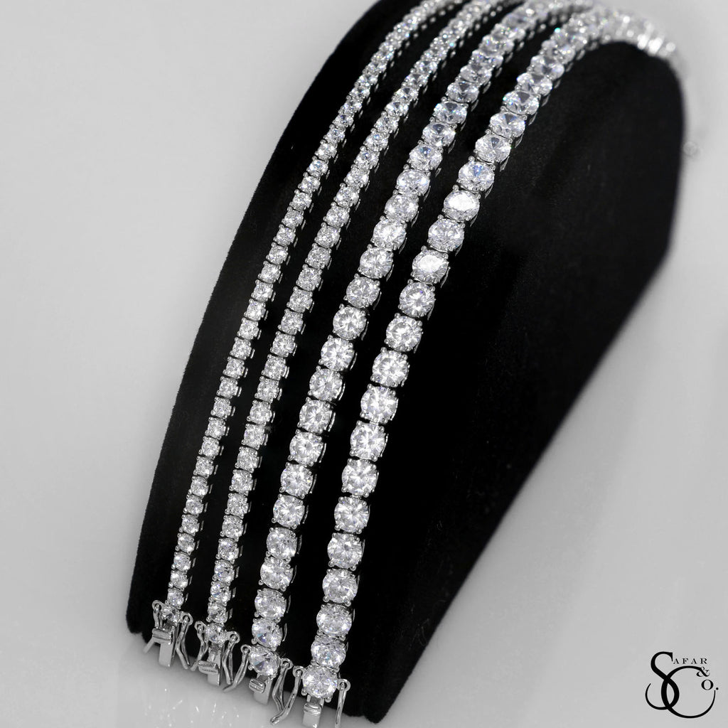 925 Sterling Silver 4.5mm Tennis Necklace 7 Inches