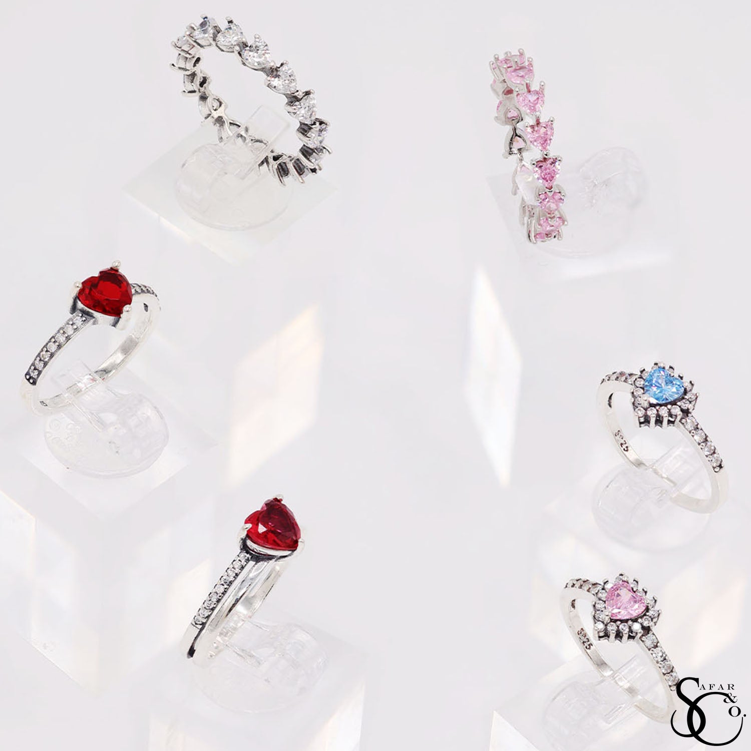 925 Sterling Silver Red Heart Ring