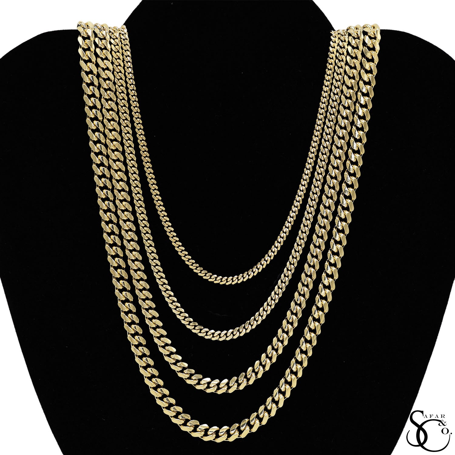 925 Sterling Silver Yellow Gold Plated 6.6mm Miami Cuban Chain