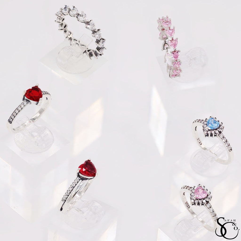 925 Sterling Silver Pink Heart Ring