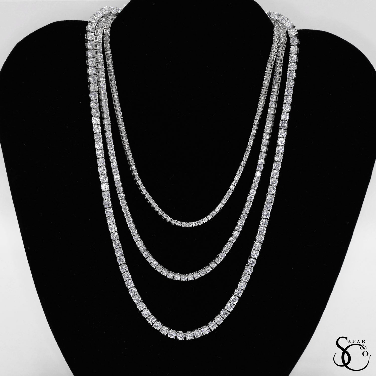 925 Sterling Silver 3.0mm Tennis Necklace 18 Inches
