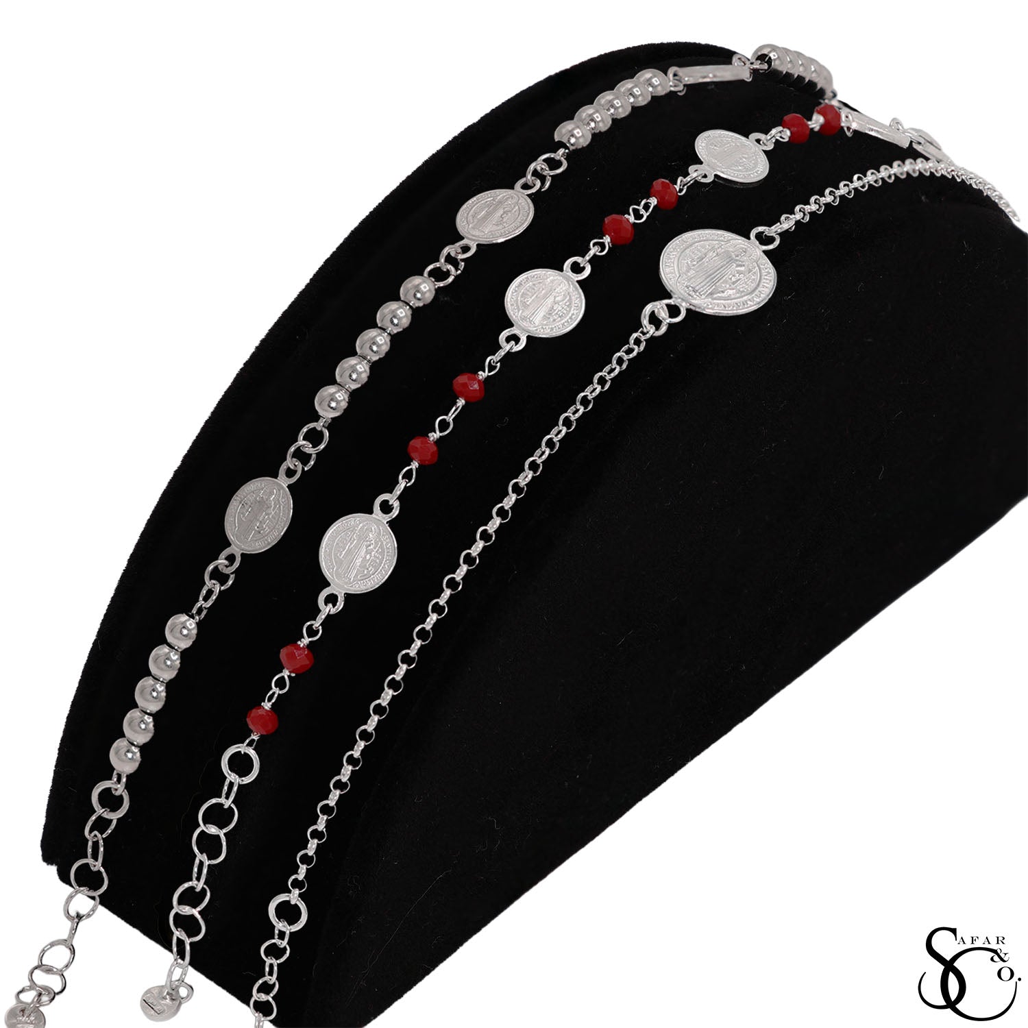 925 Sterling Silver Rolo Saint Jude Charm Bracelet
