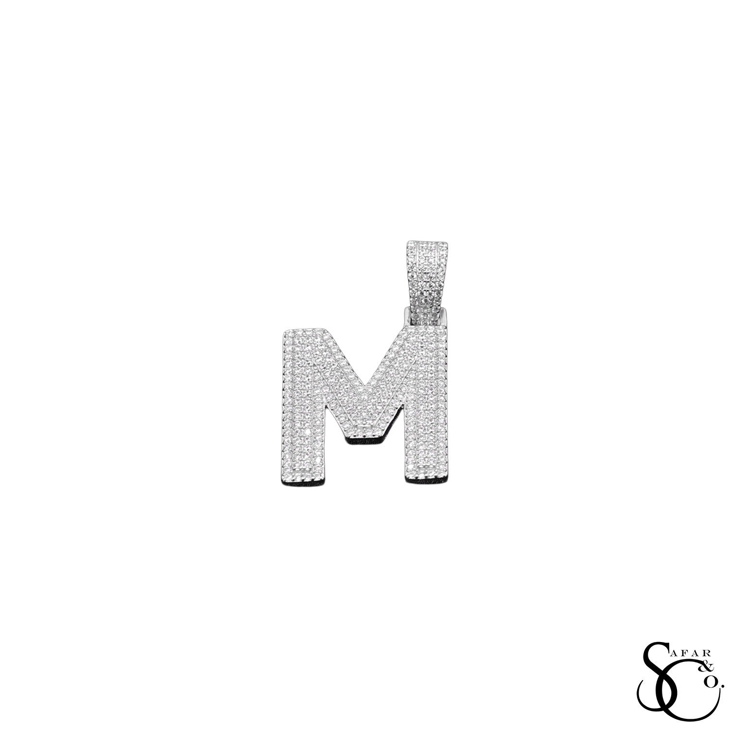 925 Sterling Silver Initial Letter Charm Pendant