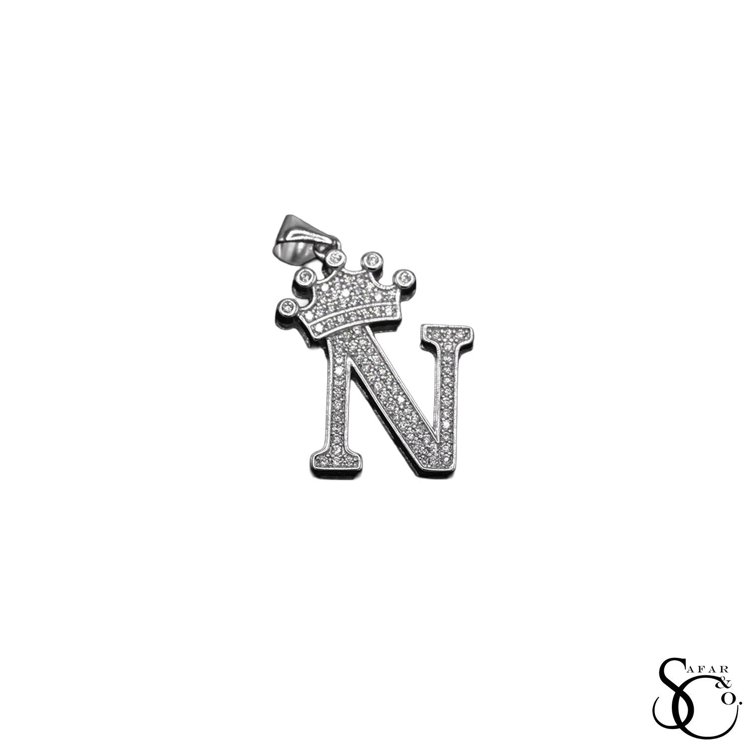 925 Sterling Silver Initial Letter Charm Pendant