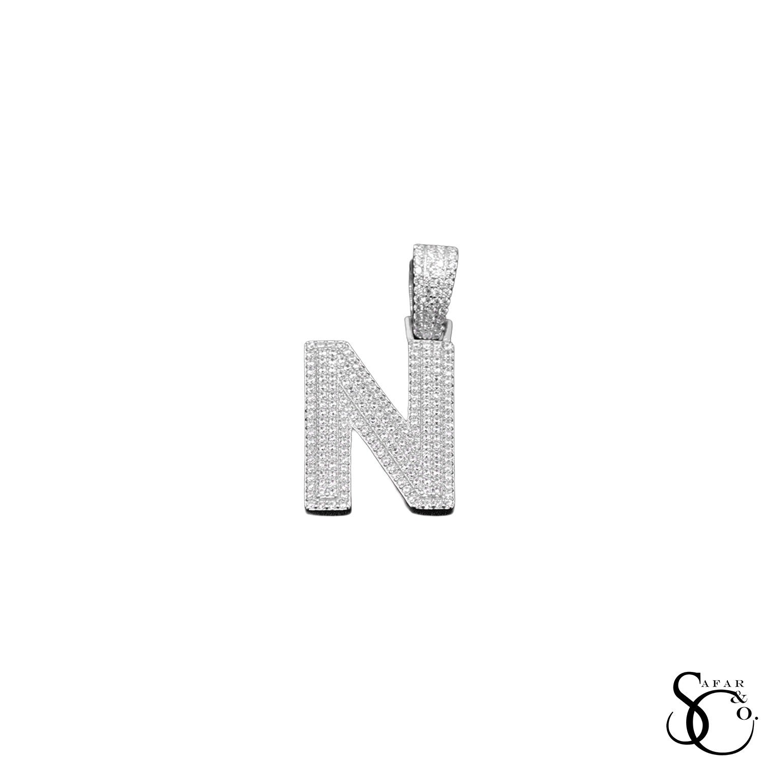 925 Sterling Silver Initial Letter Charm Pendant