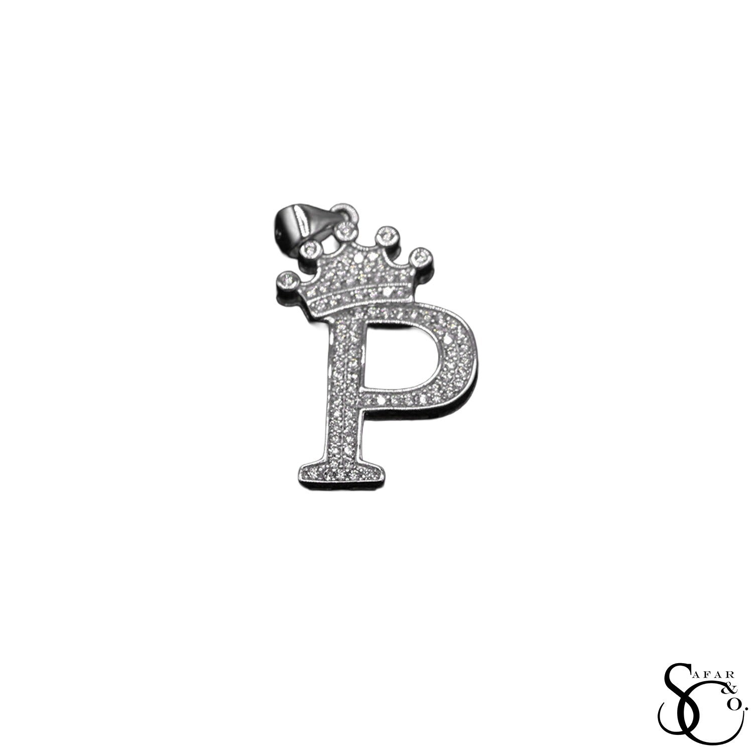 925 Sterling Silver Initial Letter Charm Pendant