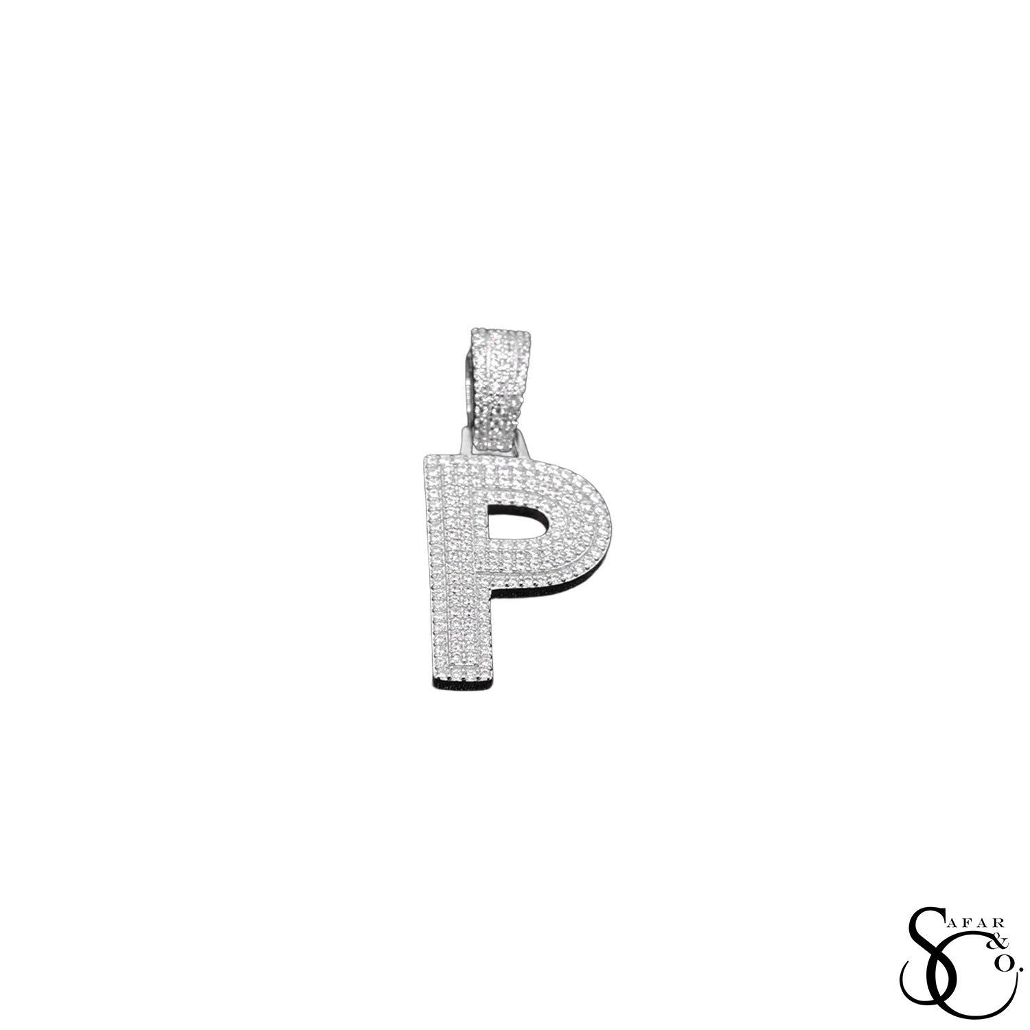 925 Sterling Silver Initial Letter Charm Pendant