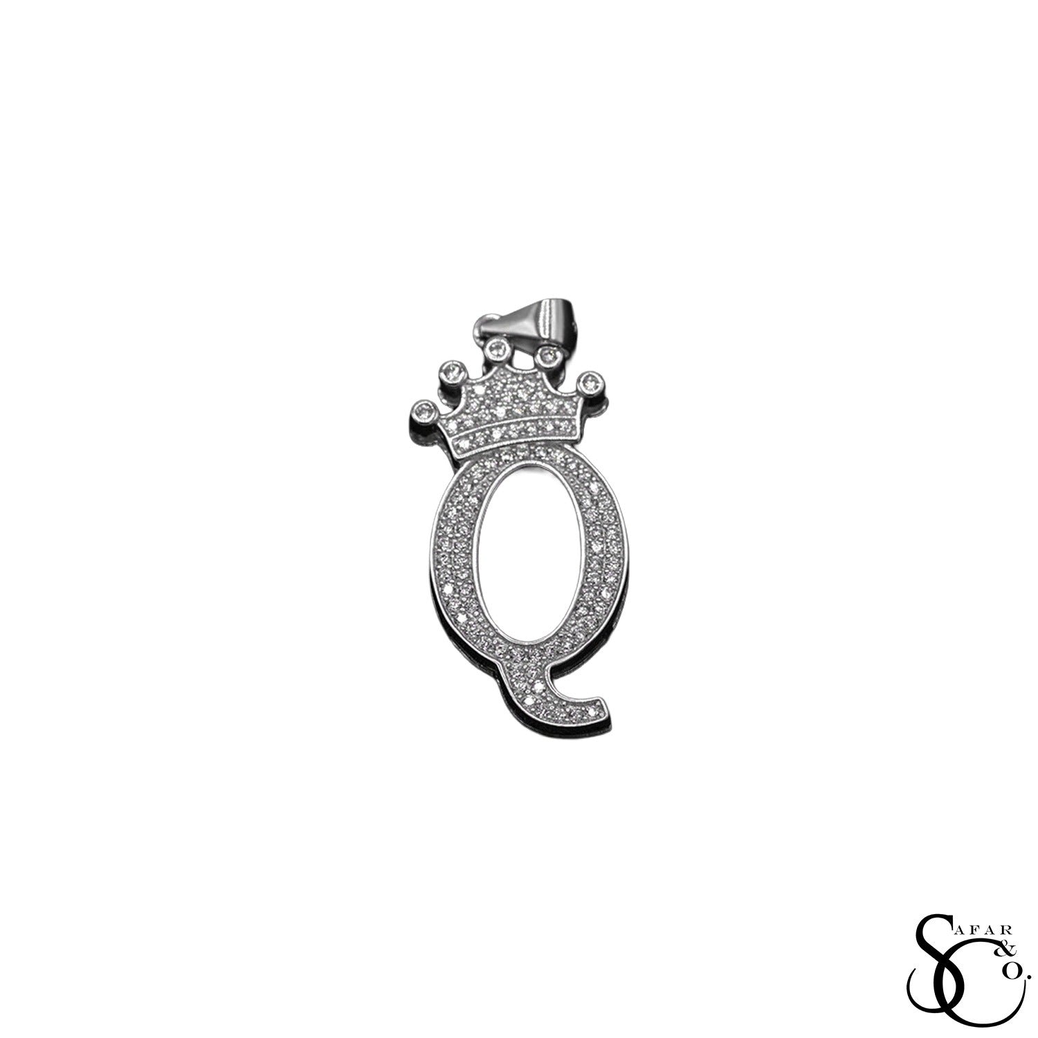 925 Sterling Silver Initial Letter Charm Pendant