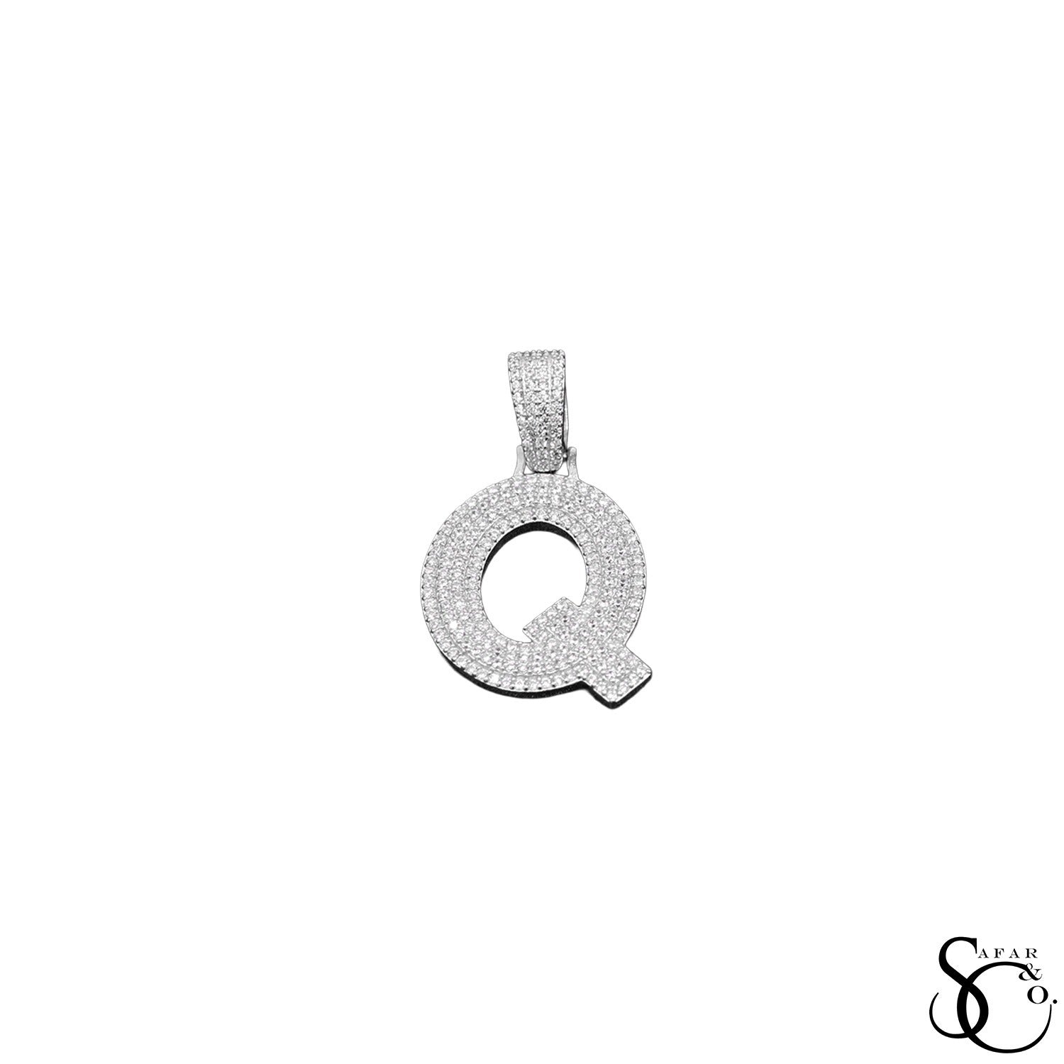 925 Sterling Silver Initial Letter Charm Pendant