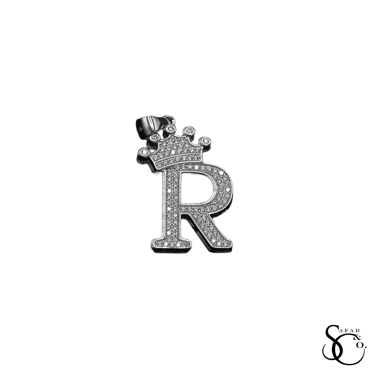 925 Sterling Silver Initial Letter Charm Pendant