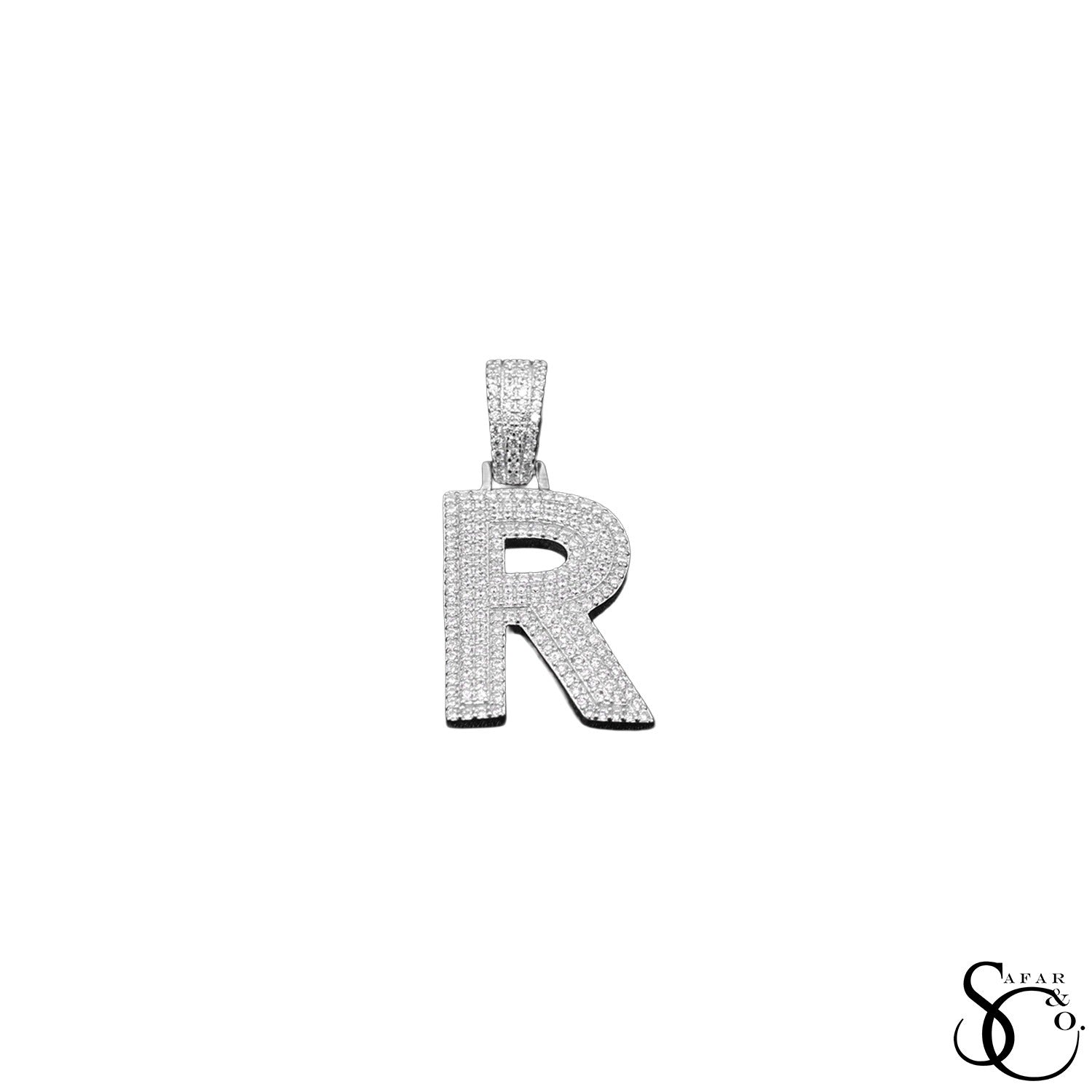 925 Sterling Silver Initial Letter Charm Pendant