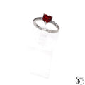 925 Sterling Silver Red Heart Ring