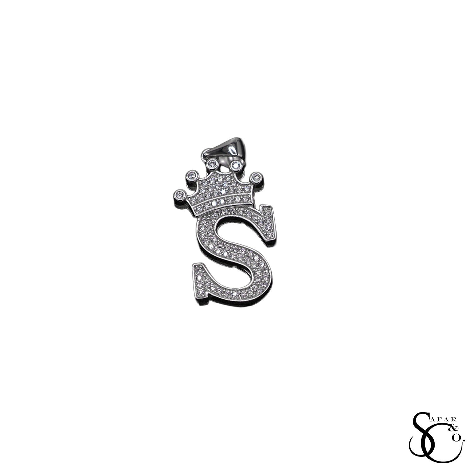 925 Sterling Silver Initial Letter Charm Pendant