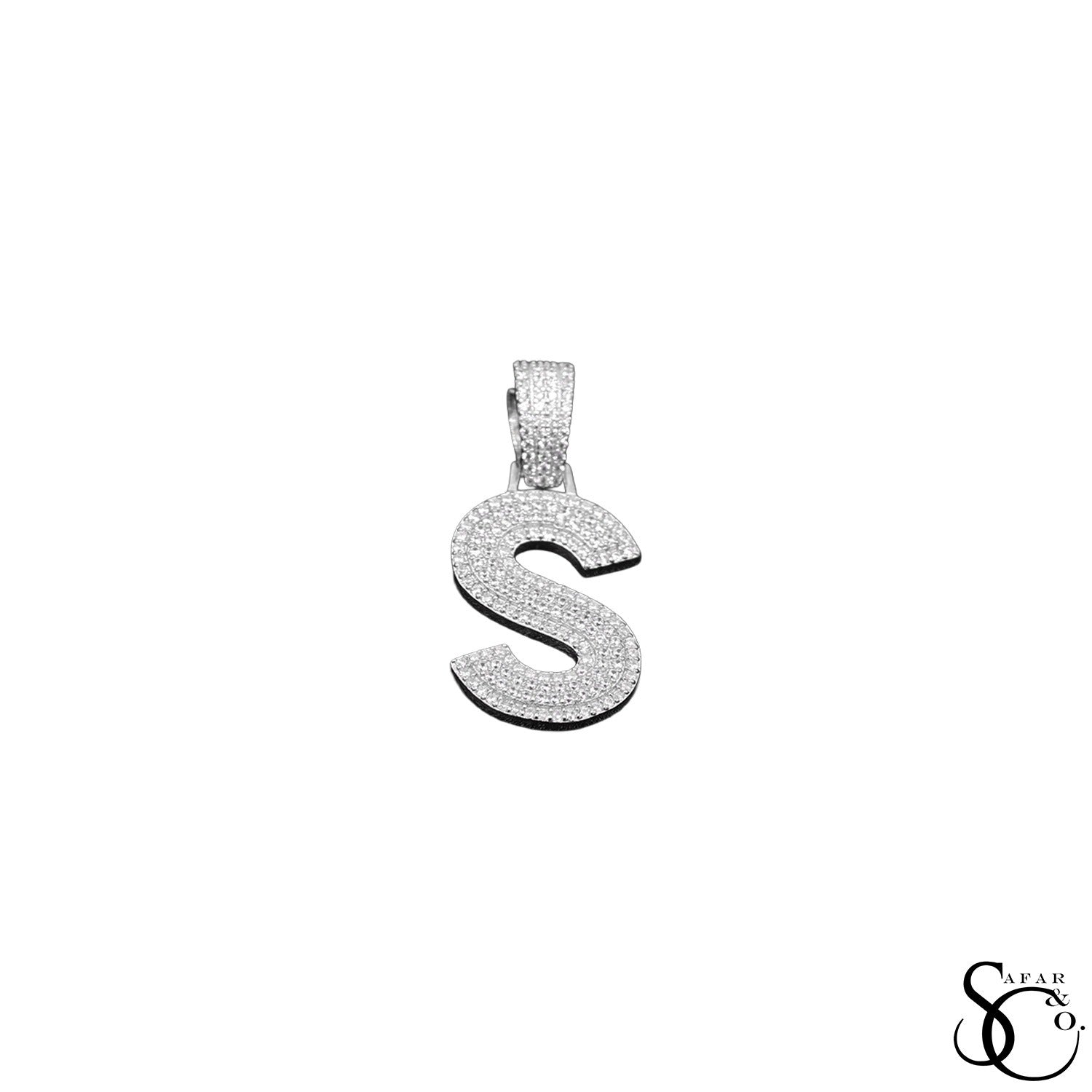 925 Sterling Silver Initial Letter Charm Pendant