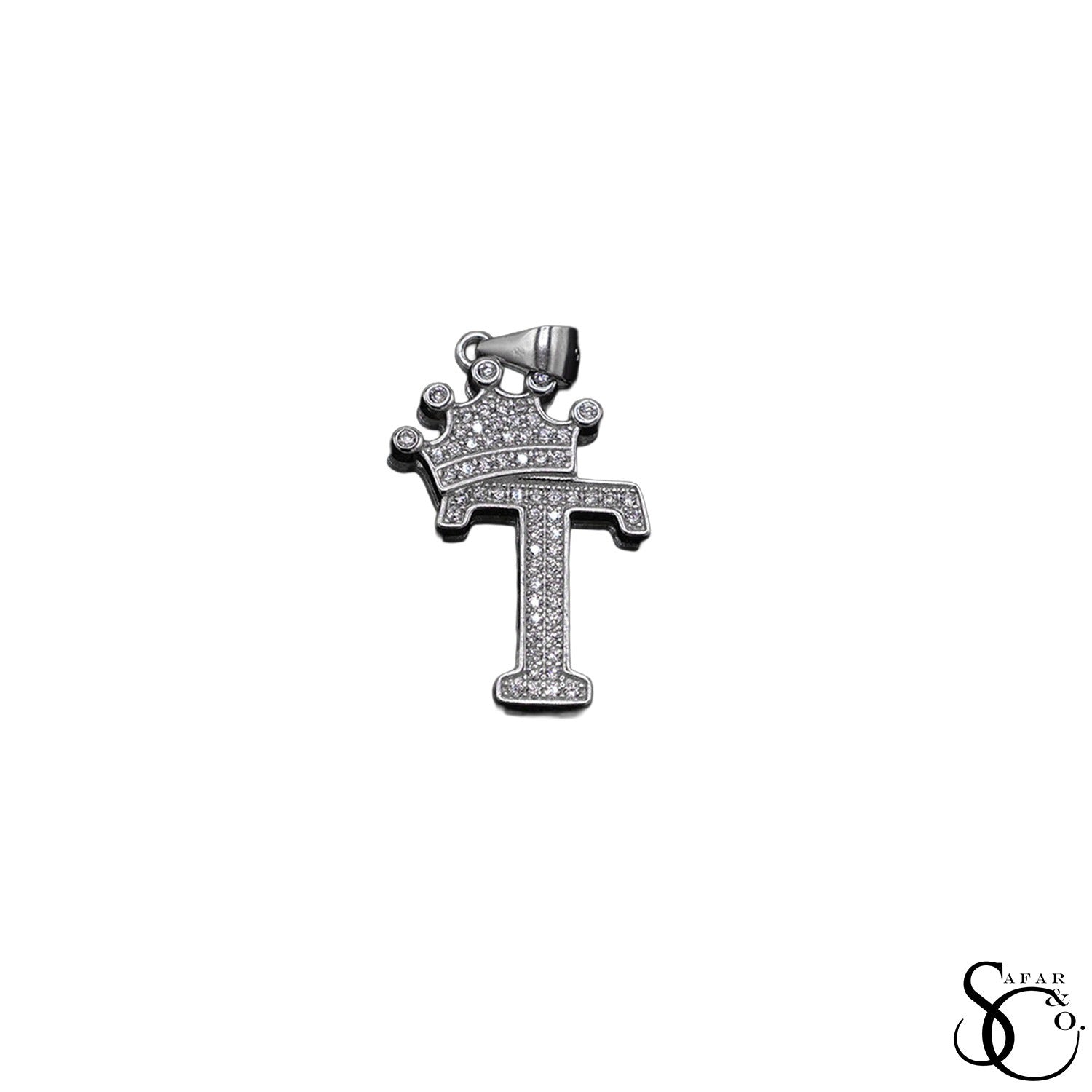 925 Sterling Silver Initial Letter Charm Pendant