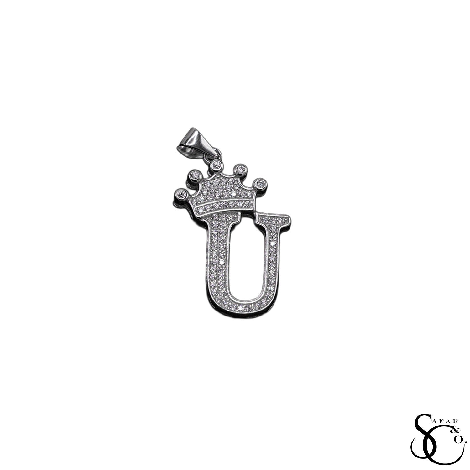 925 Sterling Silver Initial Letter Charm Pendant