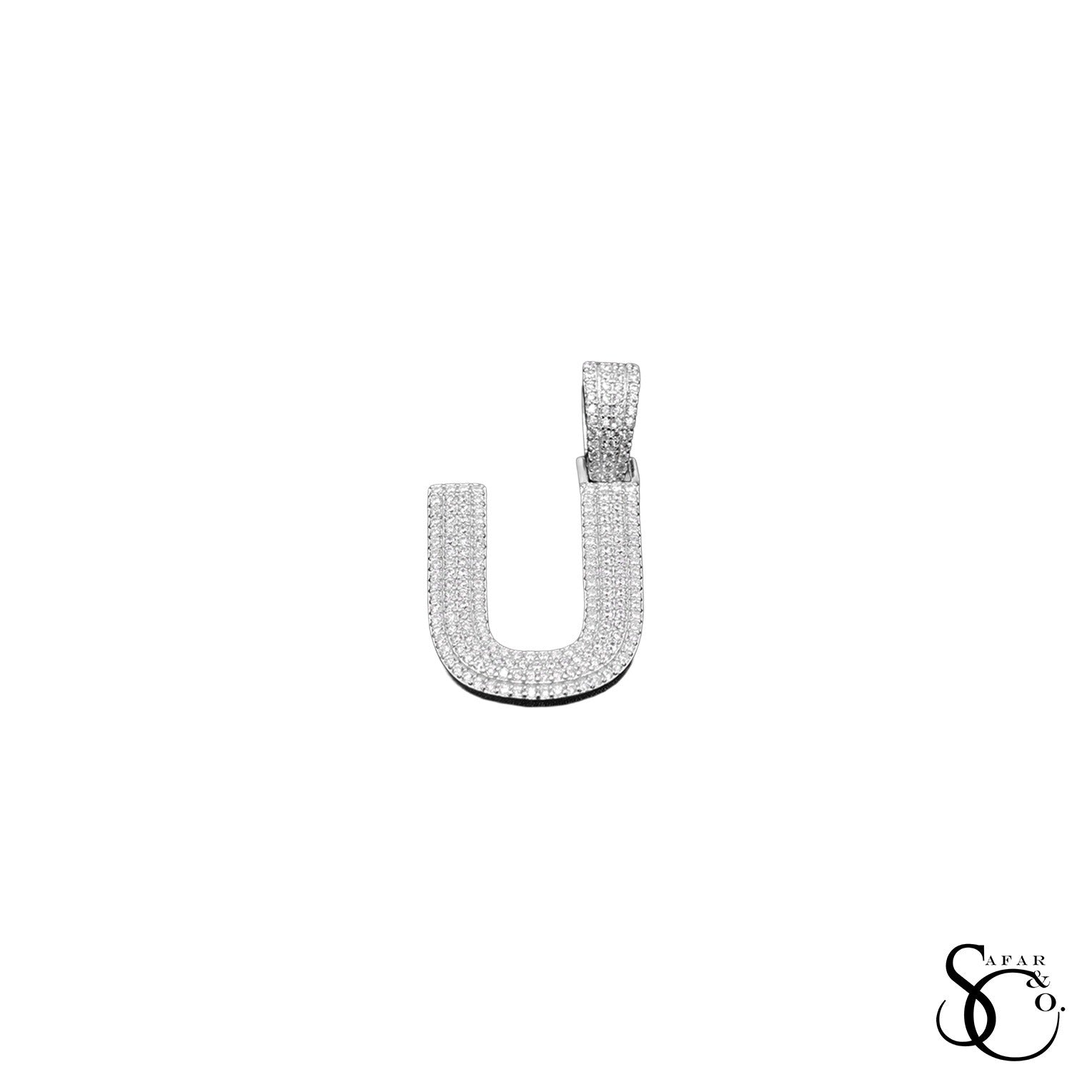 925 Sterling Silver Initial Letter Charm Pendant