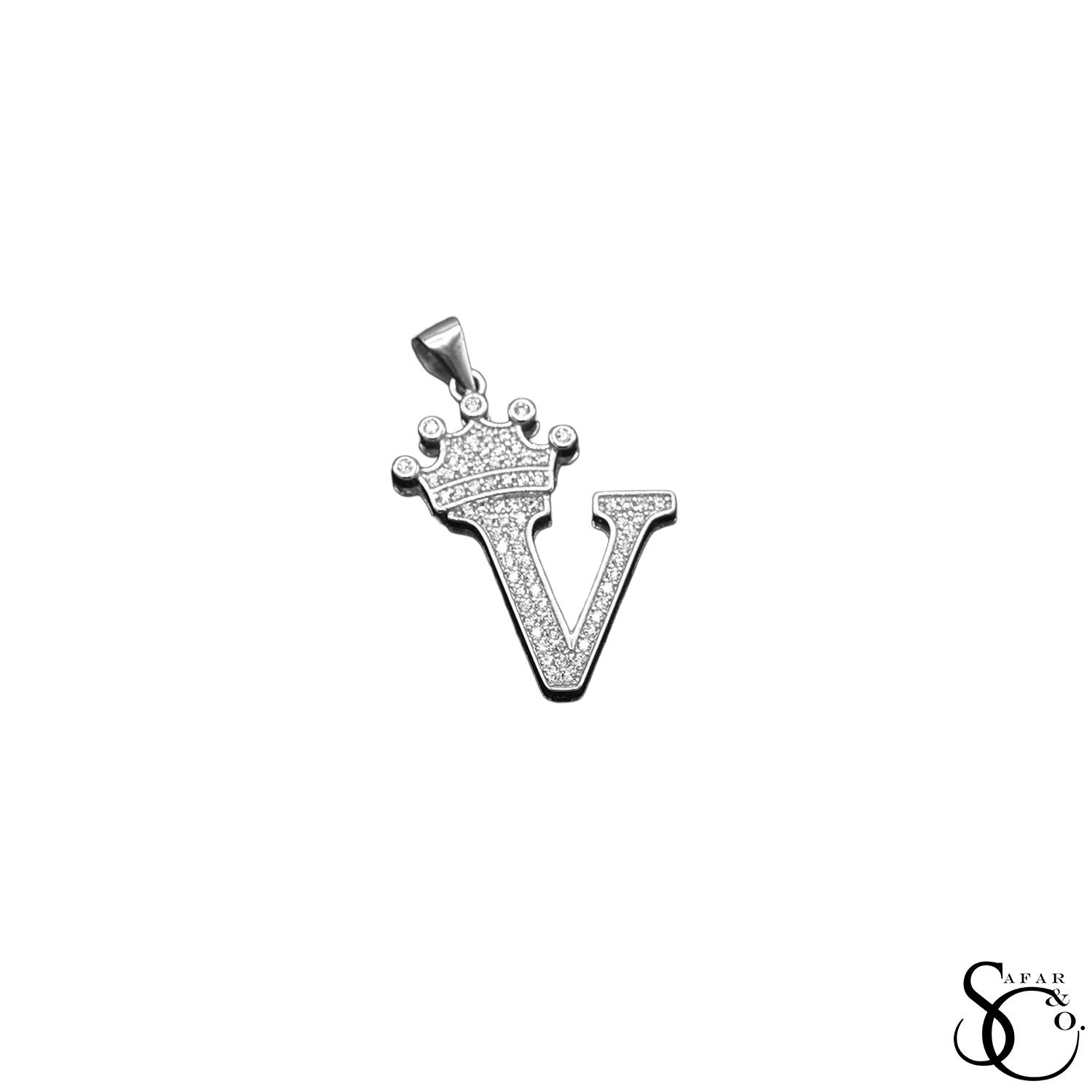 925 Sterling Silver Initial Letter Charm Pendant