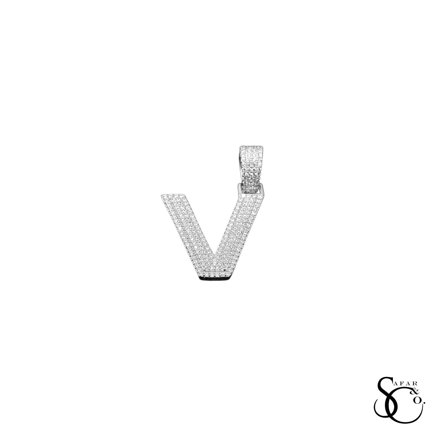 925 Sterling Silver Initial Letter Charm Pendant