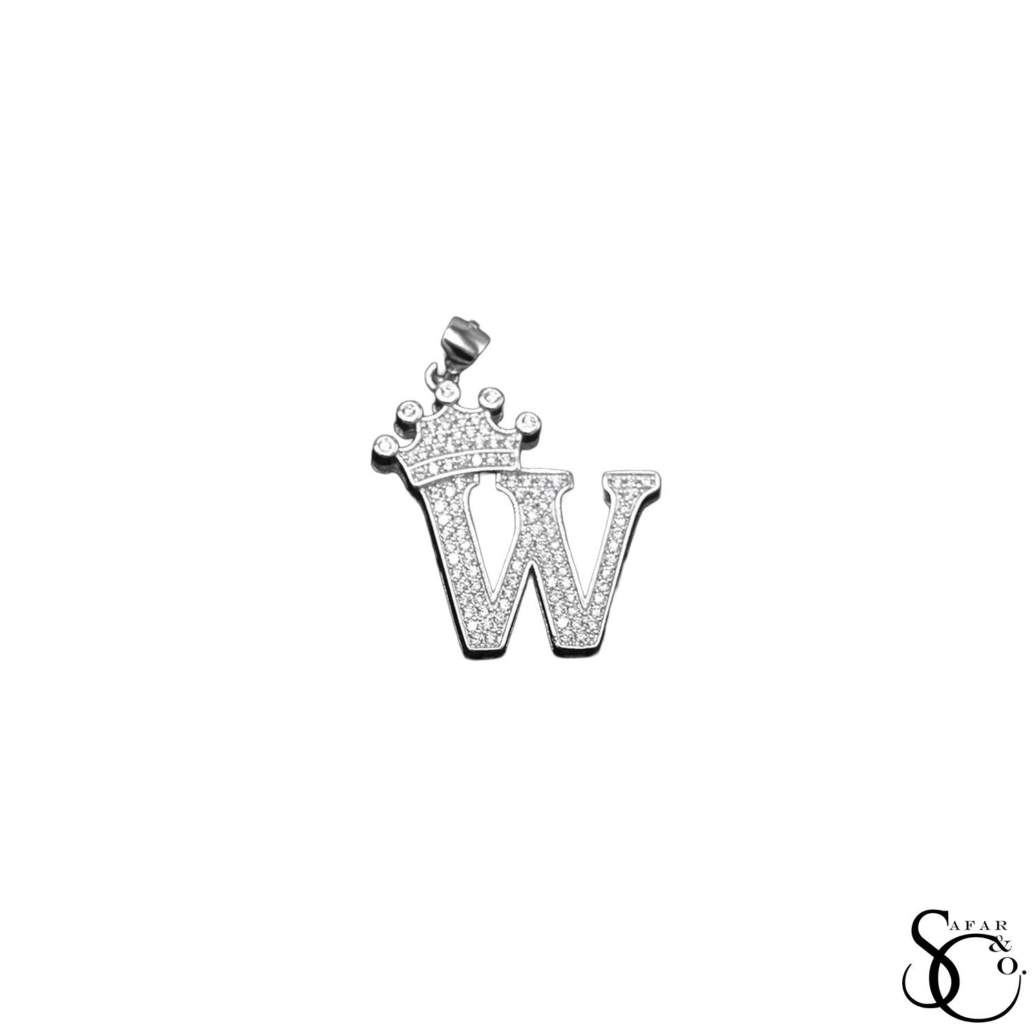 925 Sterling Silver Initial Letter Charm Pendant