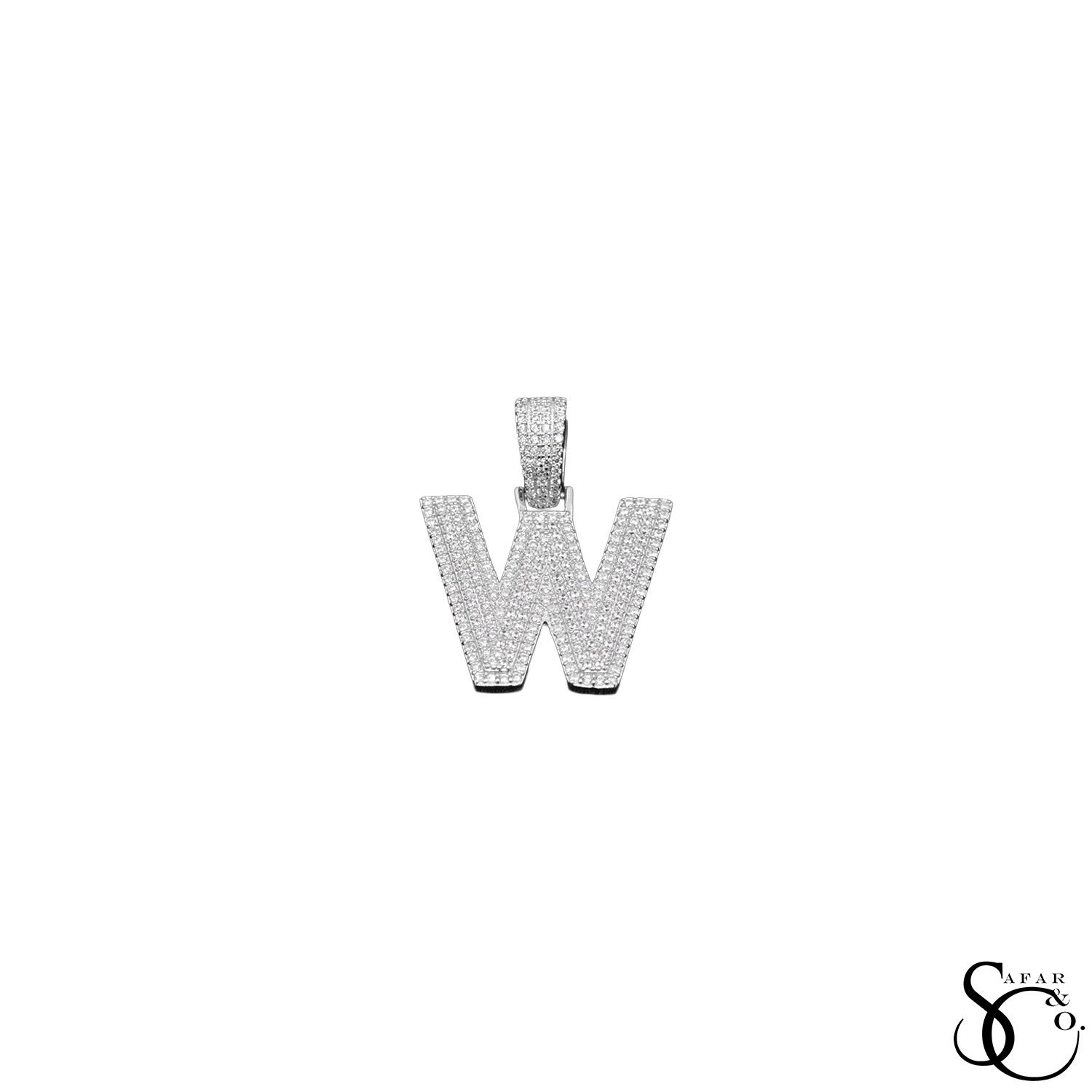 925 Sterling Silver Initial Letter Charm Pendant