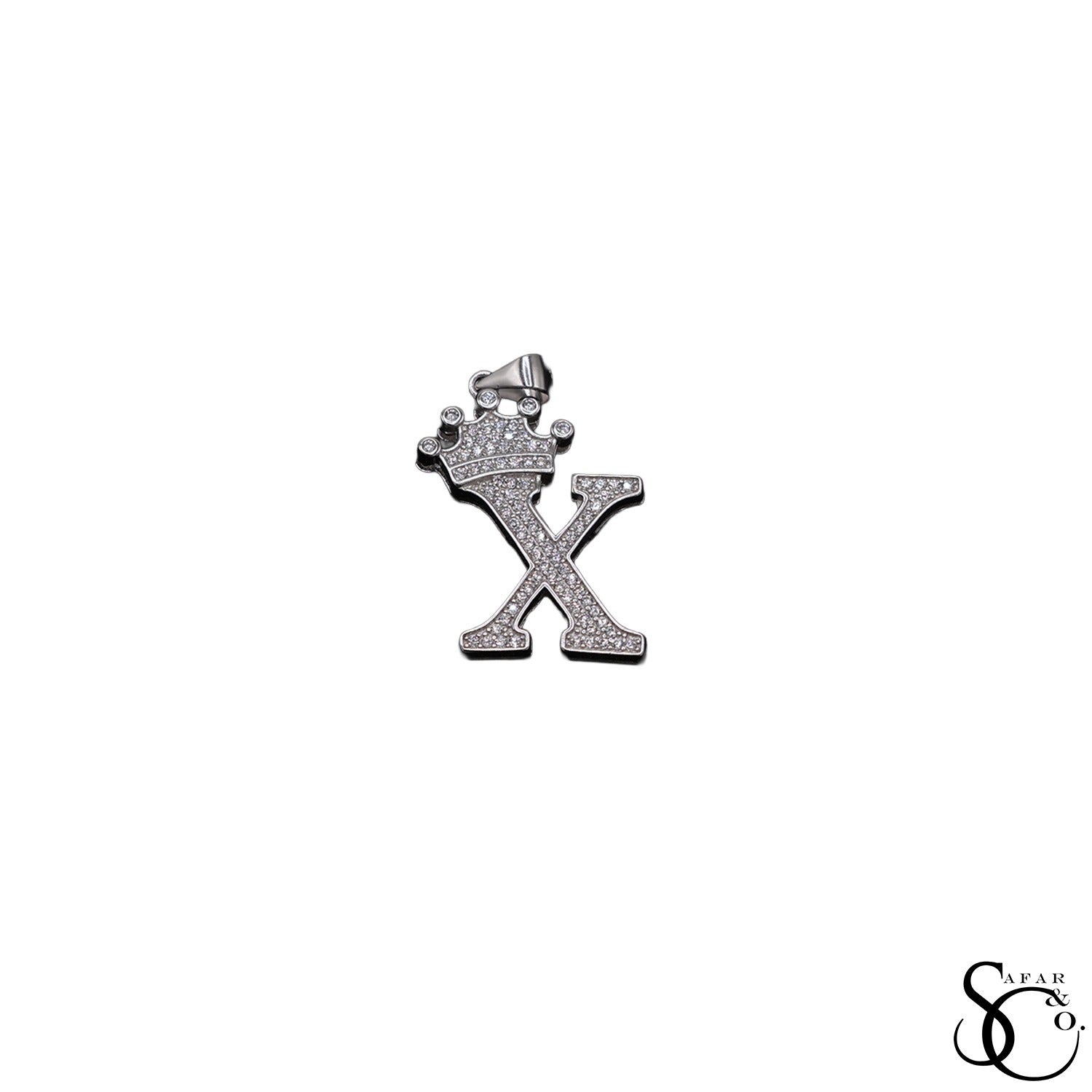 925 Sterling Silver Initial Letter Charm Pendant