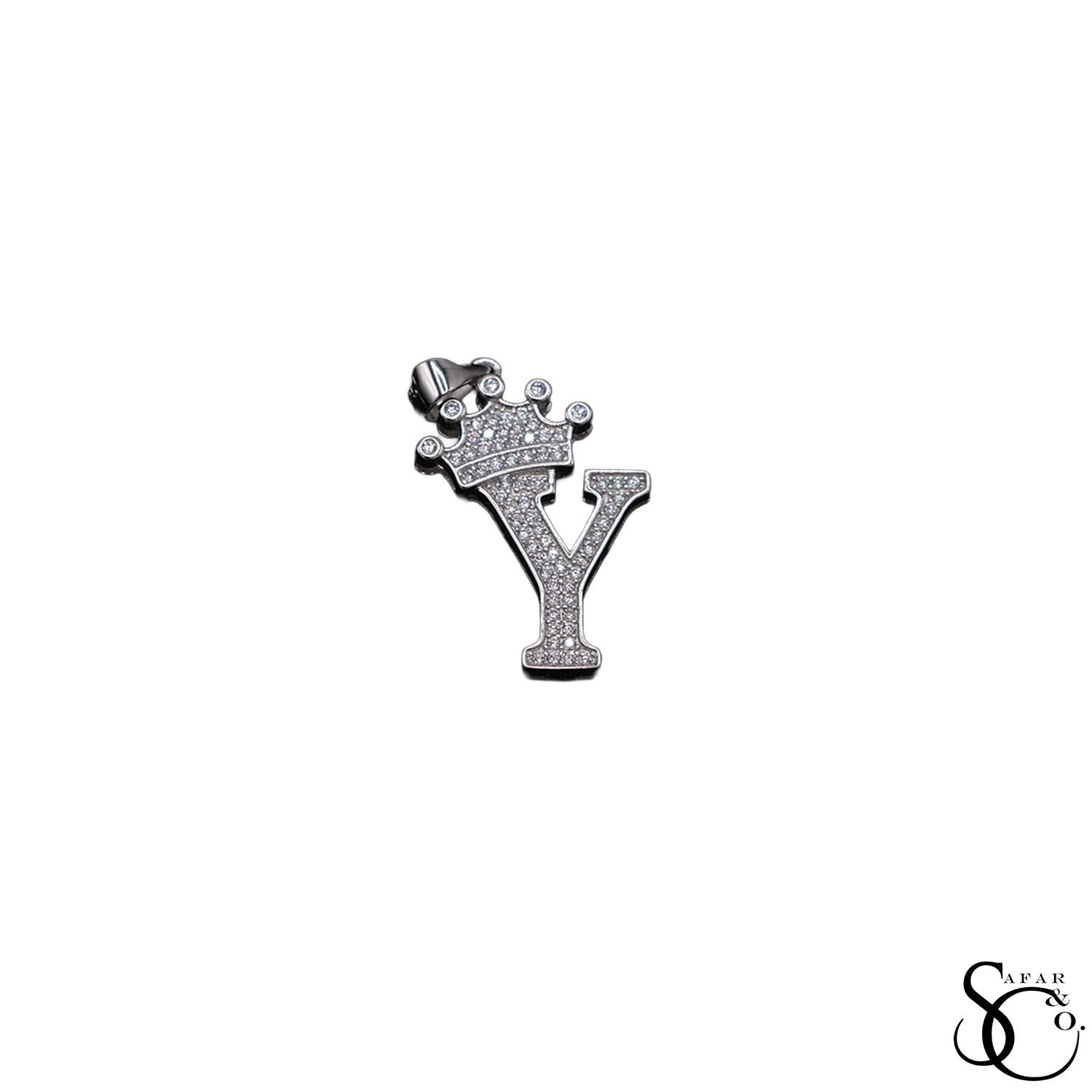 925 Sterling Silver Initial Letter Charm Pendant