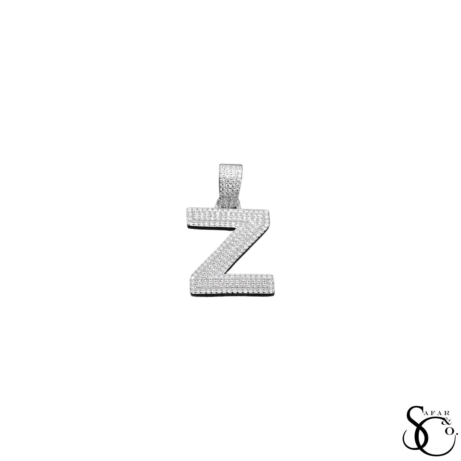 925 Sterling Silver Initial Letter Charm Pendant
