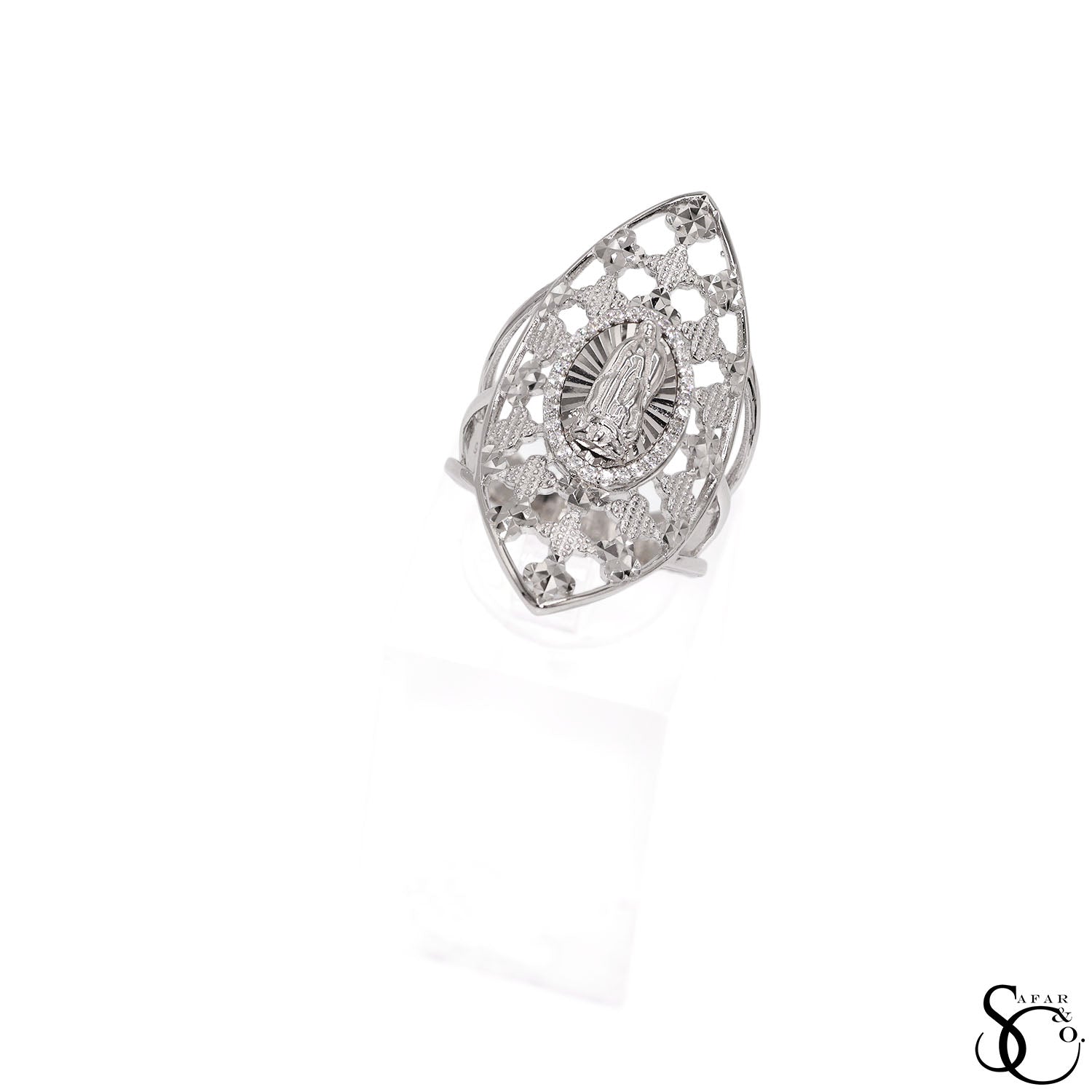 925 Sterling Silver Our Lady of Guadalupe Virgin Mary Ring
