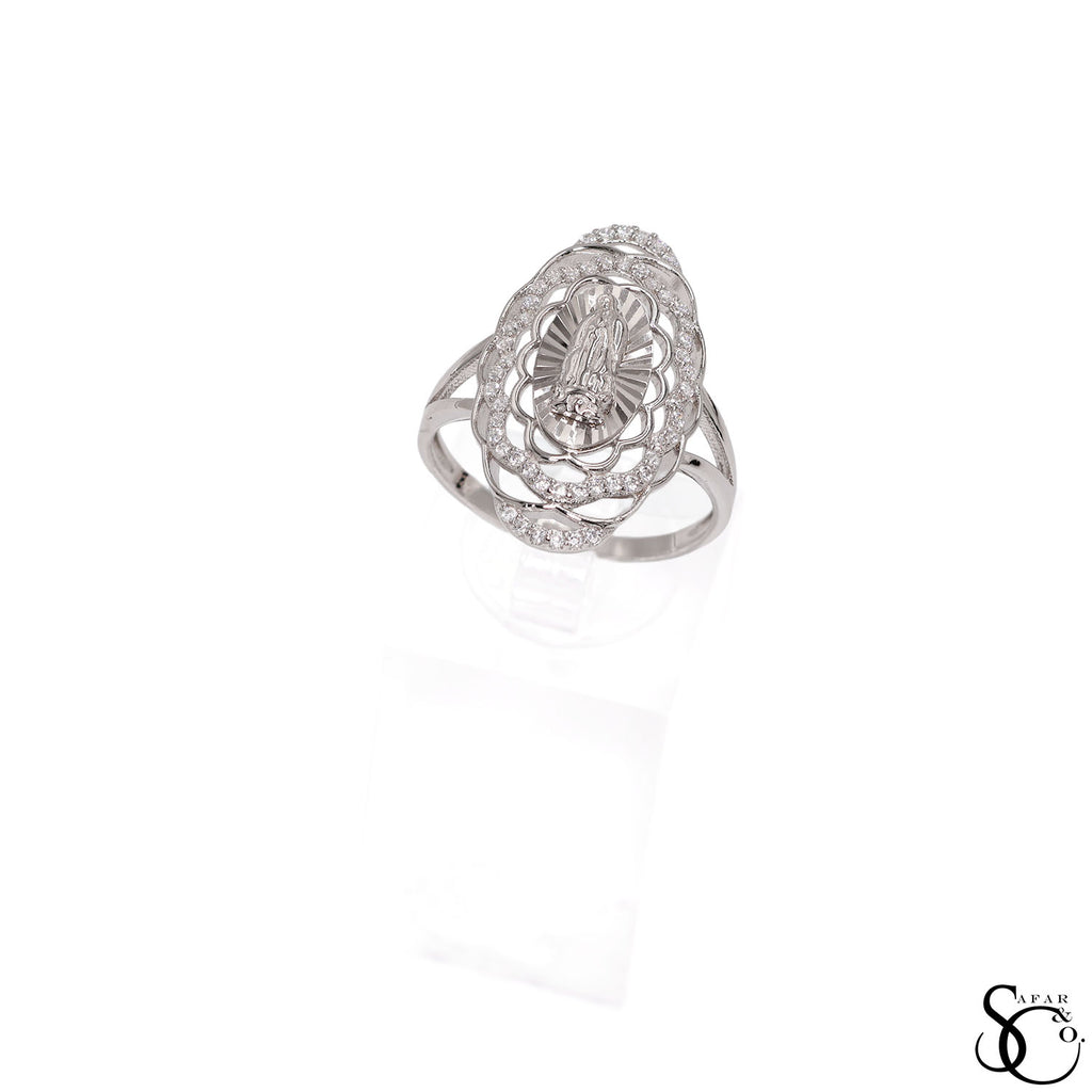925 Sterling Silver Our Lady of Guadalupe Virgin Mary Ring